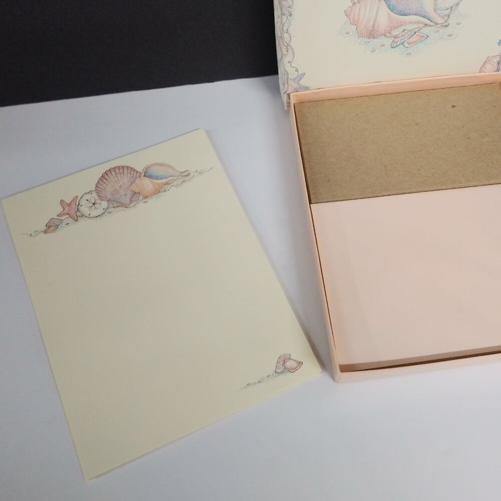 Seashells Stationary Set Vintage Remaining Pieces - Picture 9 of 11
